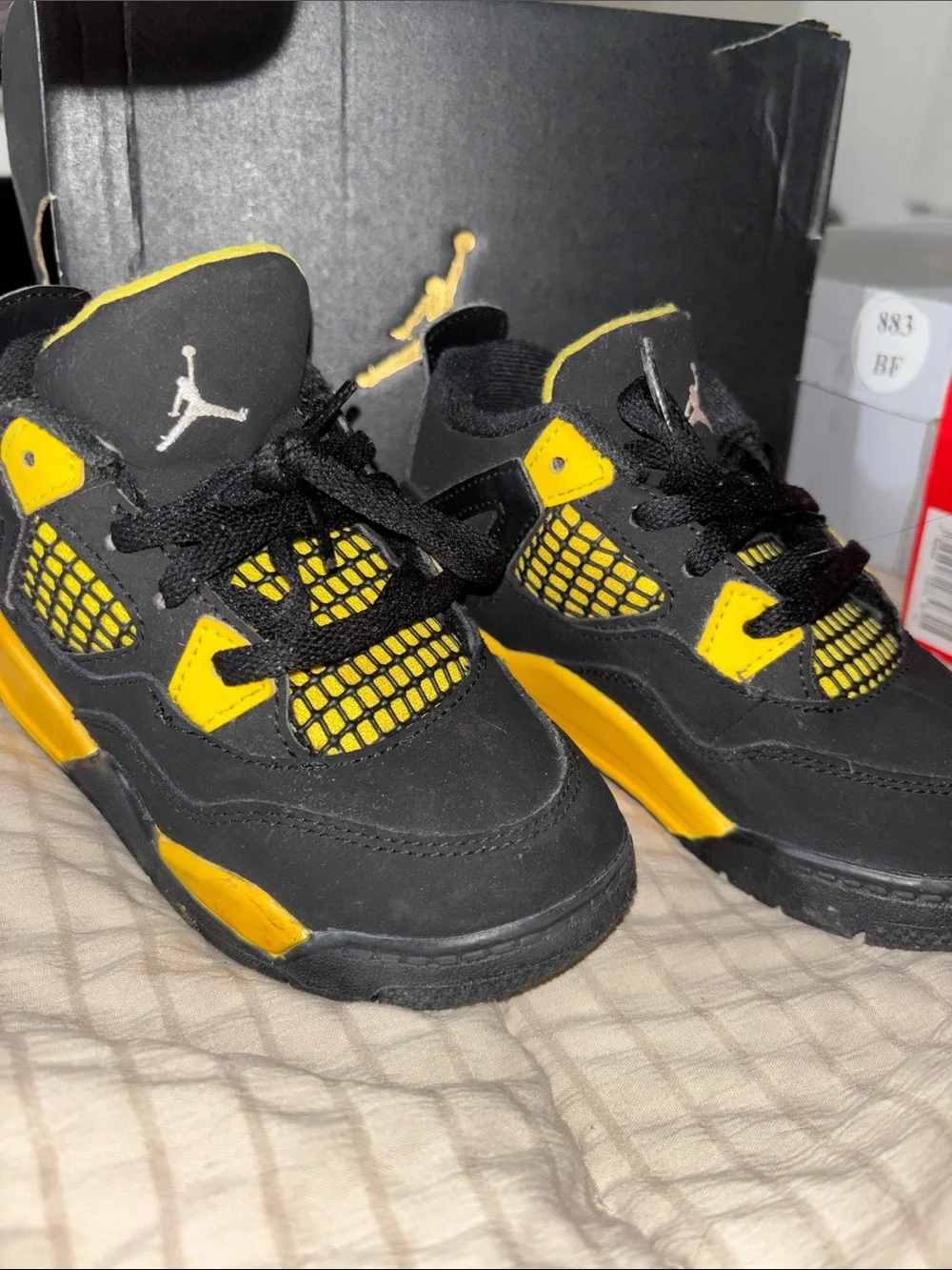 Nike Kids Black and Yellow Jordan Retro Sneakers